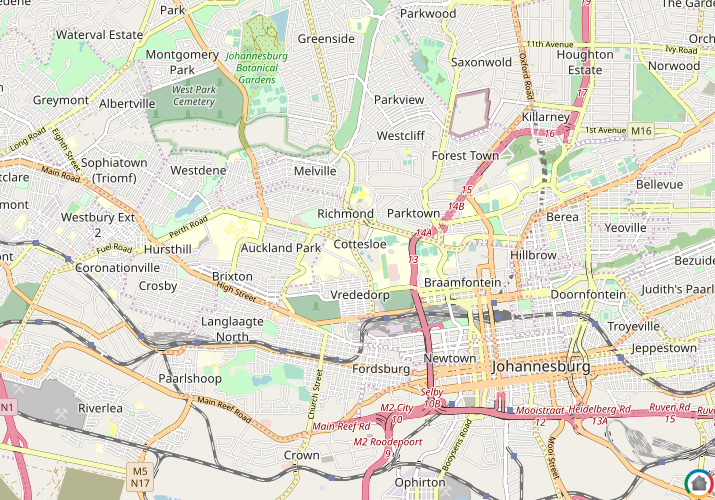 Map location of Braamfontein Werf